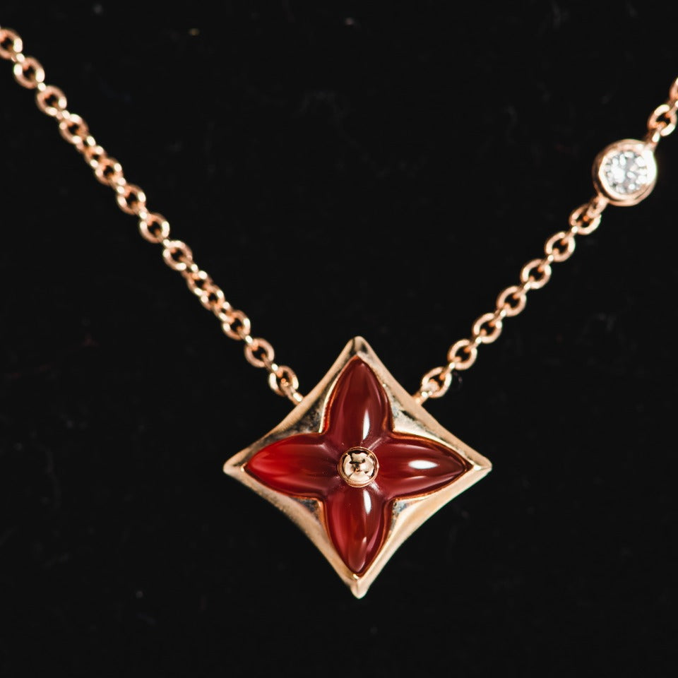 [Clover]STAR NECKLACE PINK GOLD 1 DIAMOND