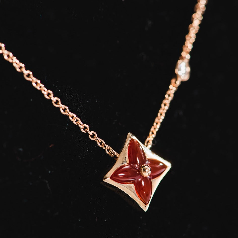 [Clover]STAR NECKLACE PINK GOLD 1 DIAMOND