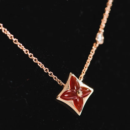 [Clover]STAR NECKLACE PINK GOLD 1 DIAMOND