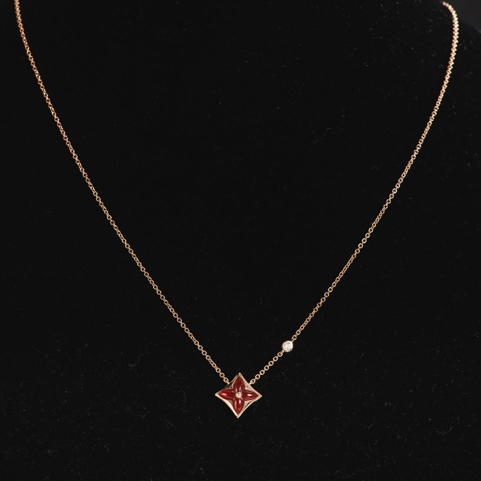 [Clover]STAR NECKLACE PINK GOLD 1 DIAMOND