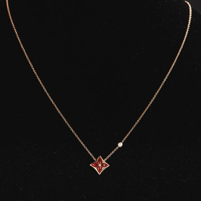 [Clover]STAR NECKLACE PINK GOLD 1 DIAMOND