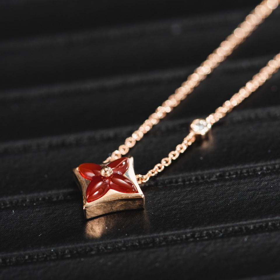 [Clover]STAR NECKLACE PINK GOLD 1 DIAMOND
