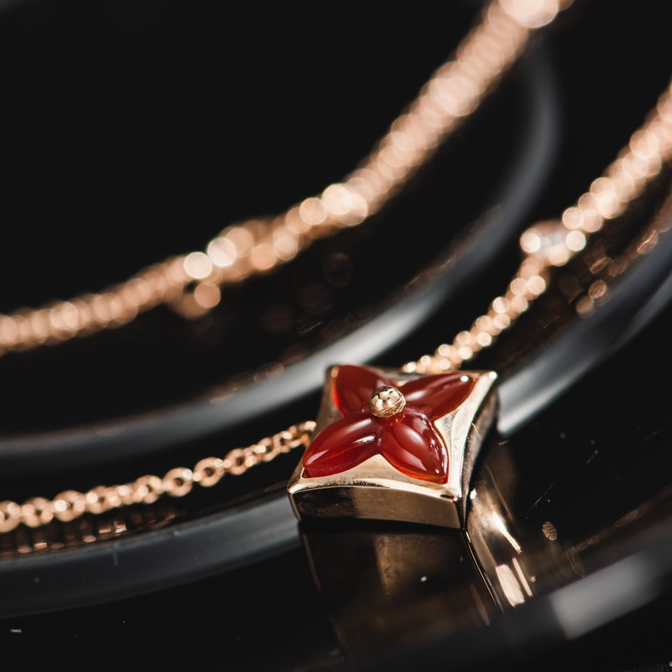 [Clover]STAR NECKLACE PINK GOLD 1 DIAMOND