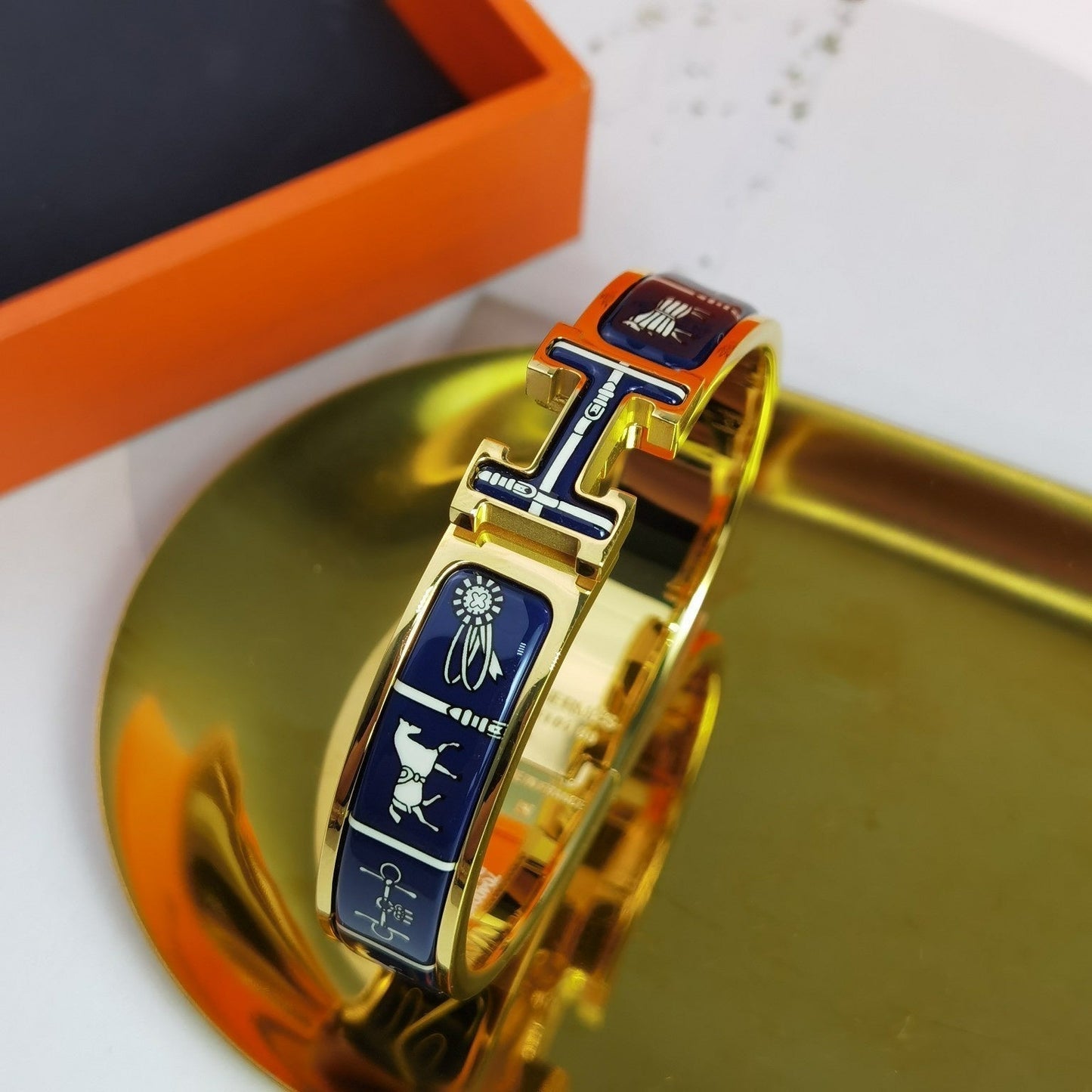 [Clover]H COUVERTURES DARK BLUE BRACELET