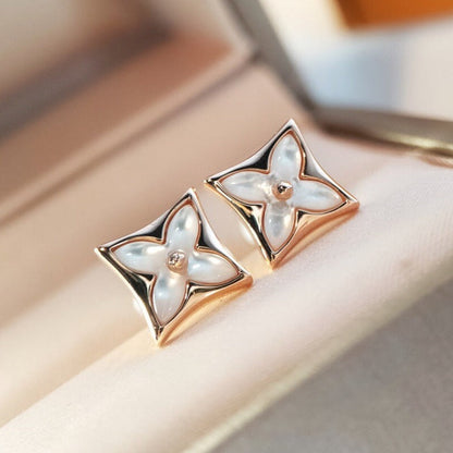 [Clover]STAR MOP PINK GOLD EARRINGS