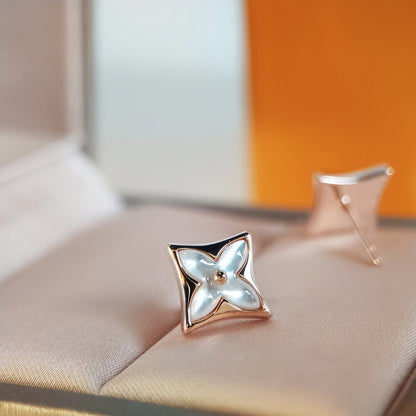 [Clover]STAR MOP PINK GOLD EARRINGS