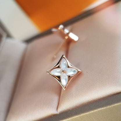 [Clover]STAR MOP PINK GOLD EARRINGS