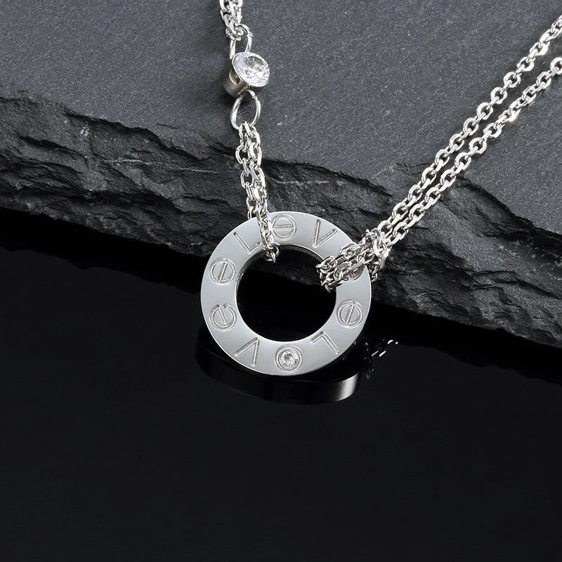 [Clover]LOVE NECKLACE 16MM 2 DIAMONDS