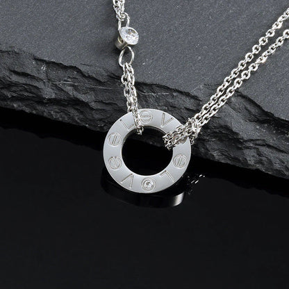 [Clover]LOVE NECKLACE 16MM 2 DIAMONDS