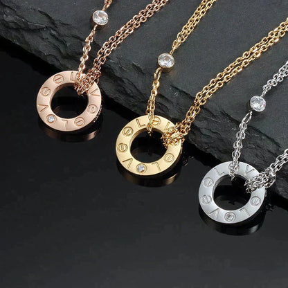 [Clover]LOVE NECKLACE 16MM 2 DIAMONDS