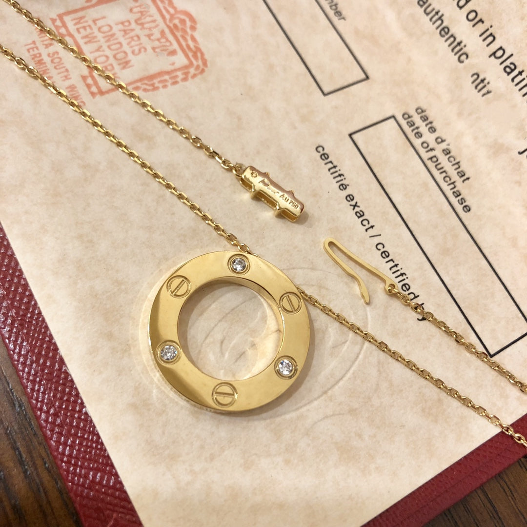 [Clover]LOVE NECKLACE 16MM 3 DIAMONDS
