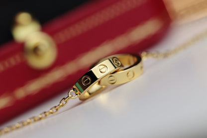[Clover]LOVE NECKLACE DOUBLE RING GOLD
