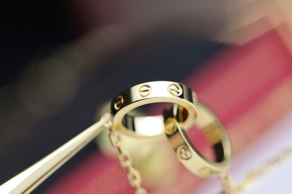 [Clover]LOVE NECKLACE DOUBLE RING GOLD