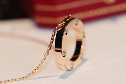 [Clover]LOVE NECKLACE 16MM 6 DIAMONDS PINK GOLD