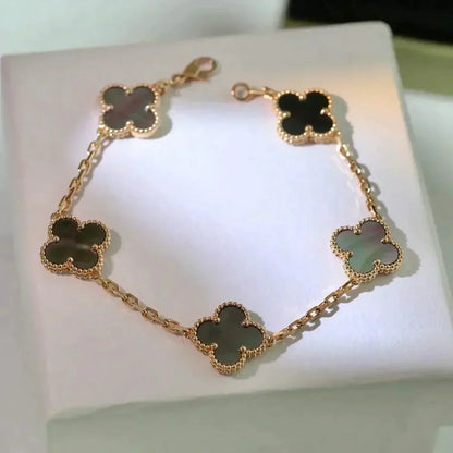 [Clover]CLOVER 5 MOTIF GRAY MOP  BRACELET