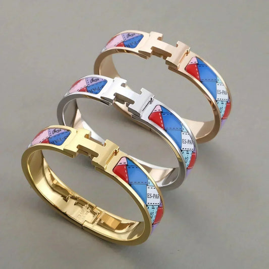 [Clover]H BRACELET DOTTED BORDER 12MM