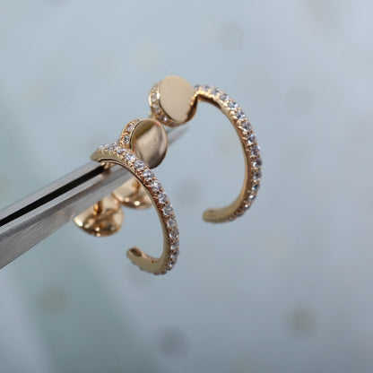 [Clover]JUSTE EARRINGS 12.75MM PINK GOLD DIAMOND