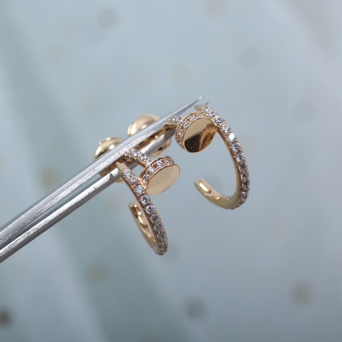 [Clover]JUSTE EARRINGS 12.75MM PINK GOLD DIAMOND