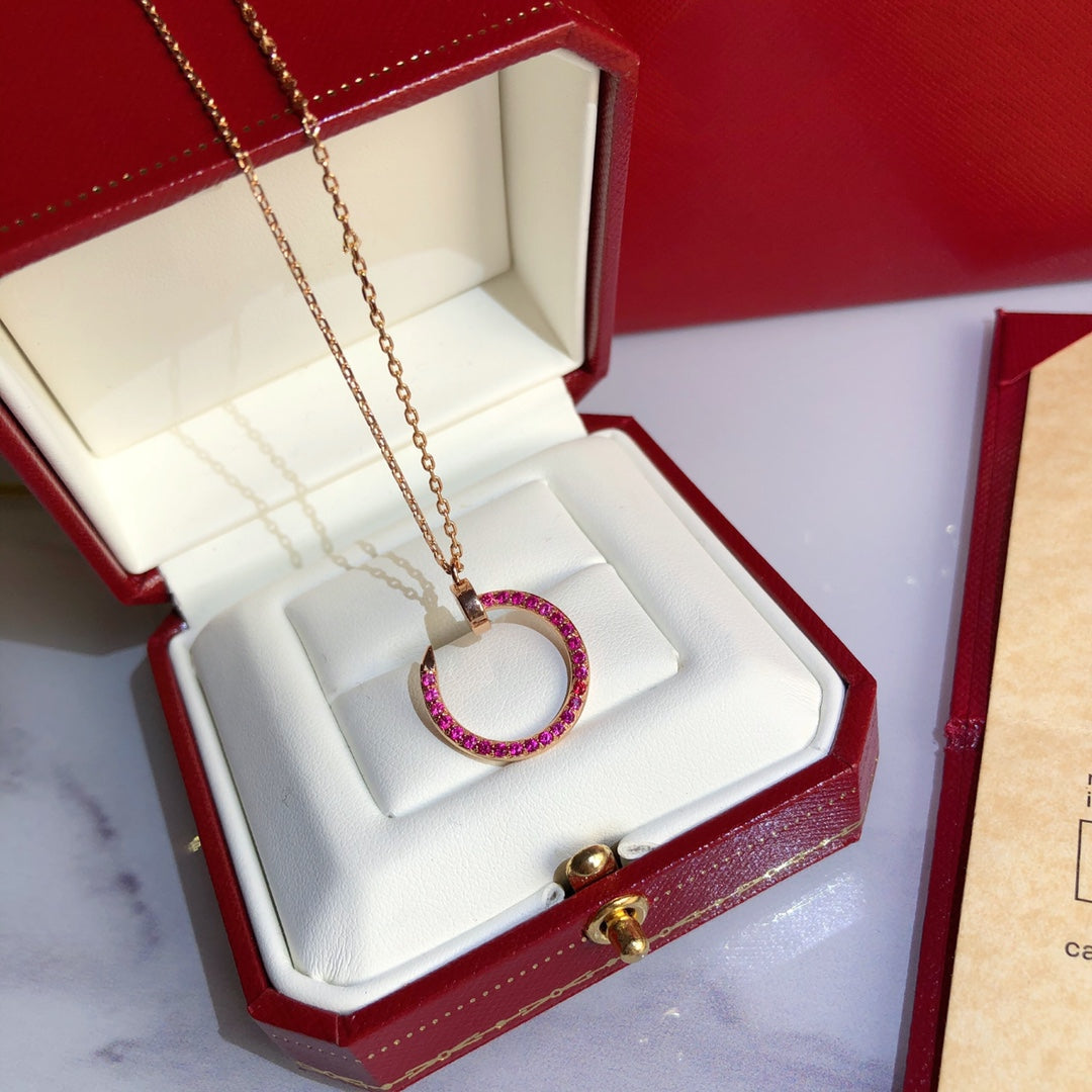 [Clover]JUSTE NECKLACE GOLD RED DIAMONDS