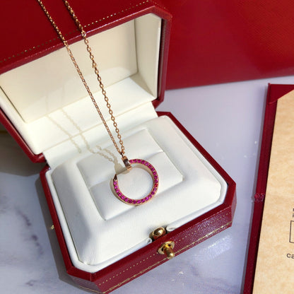 [Clover]JUSTE NECKLACE GOLD RED DIAMONDS