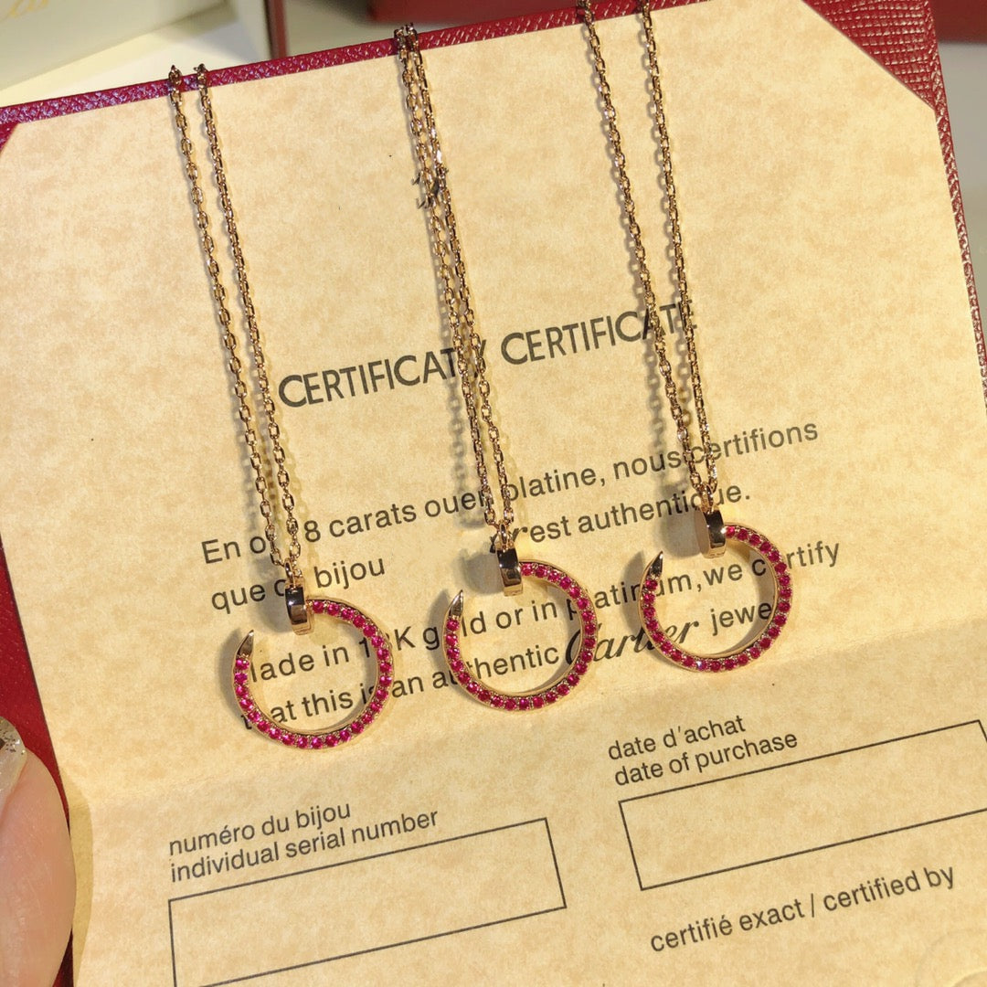 [Clover]JUSTE NECKLACE GOLD RED DIAMONDS