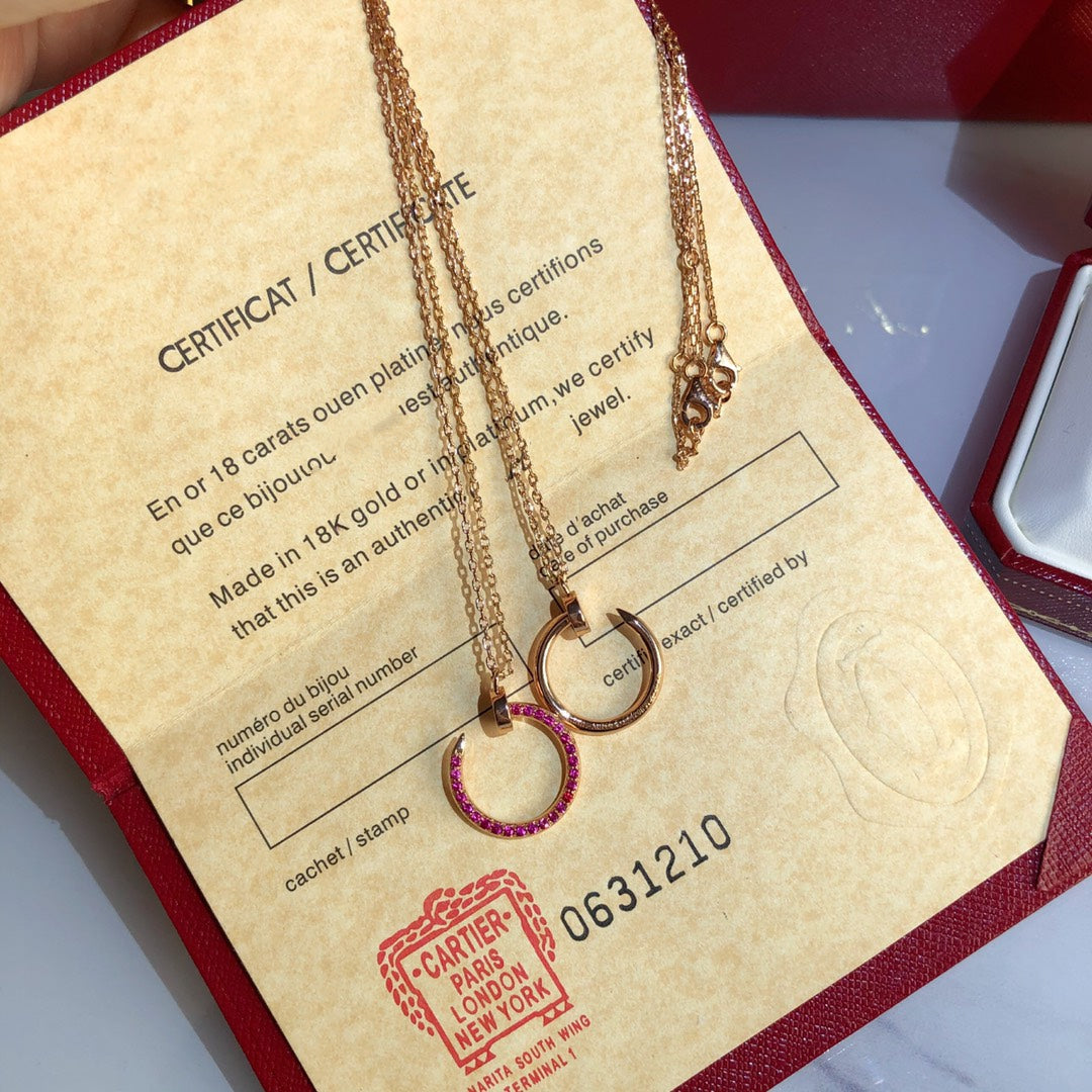 [Clover]JUSTE NECKLACE GOLD RED DIAMONDS