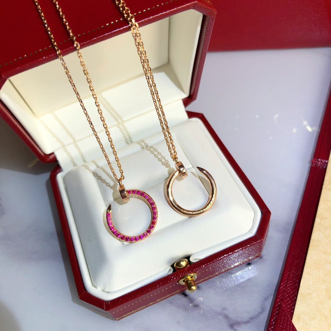 [Clover]JUSTE NECKLACE GOLD RED DIAMONDS