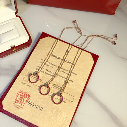 [Clover]JUSTE NECKLACE GOLD RED DIAMONDS
