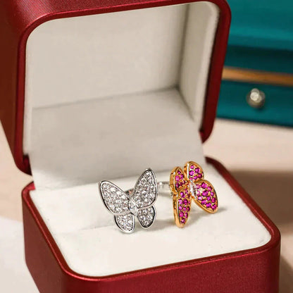 [Clover]TWIN BUTTERFLY DIAMOND RING