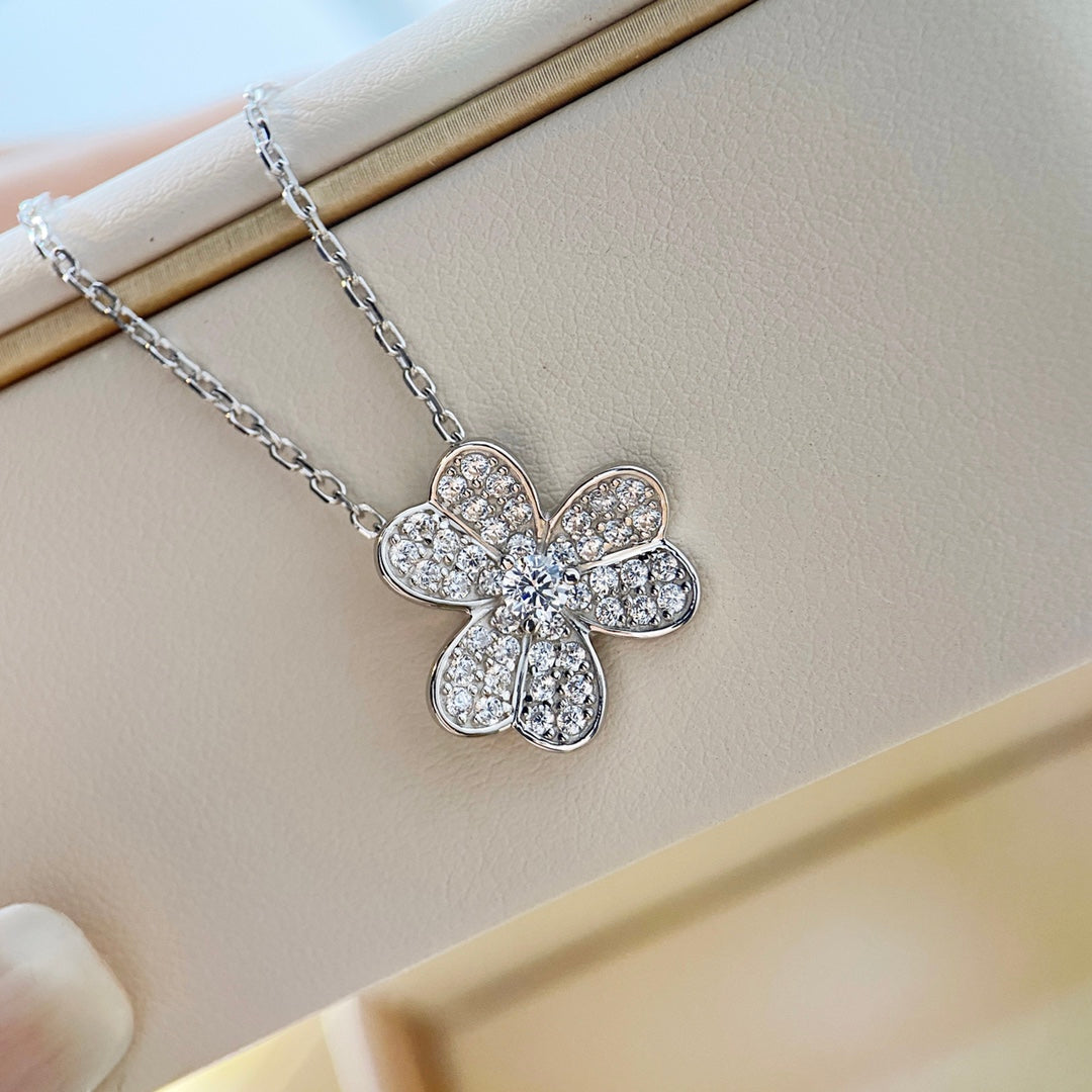 [Clover]CLOVER DIAMOND NECKLACE SILVER