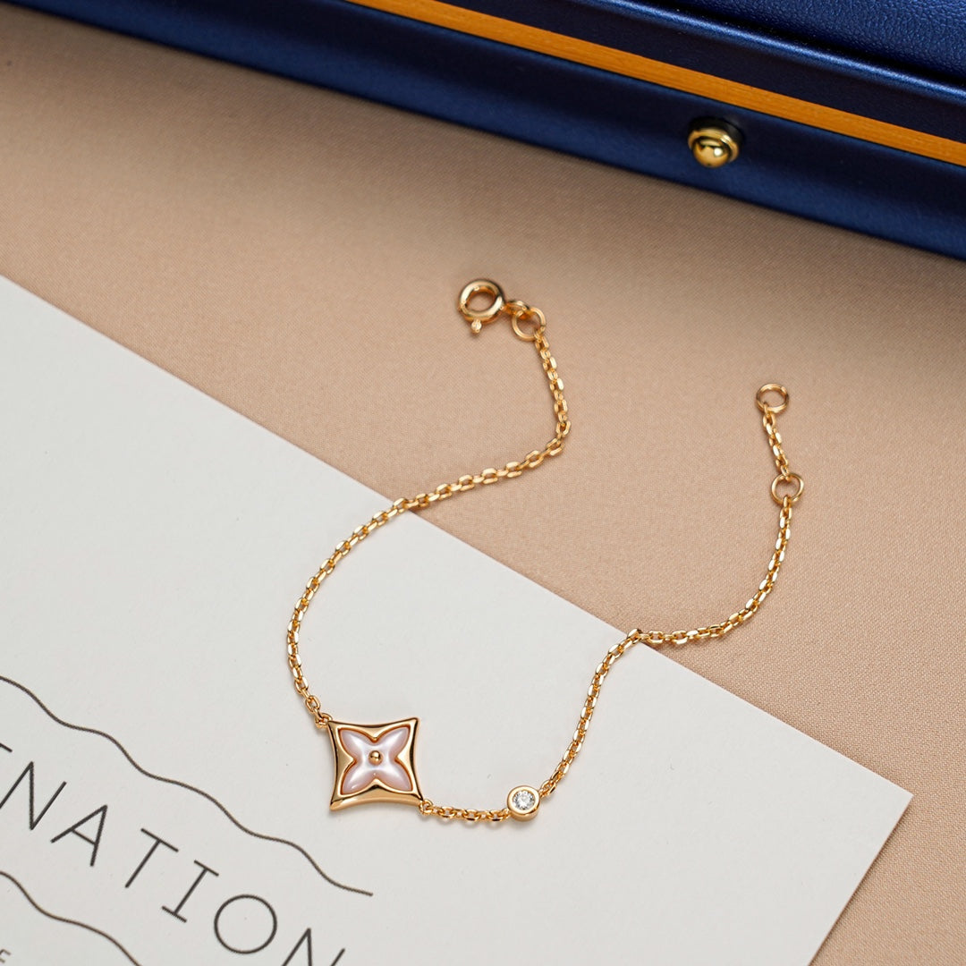 [Clover]STAR 1 DIAMOND PINK GOLD BRACELET