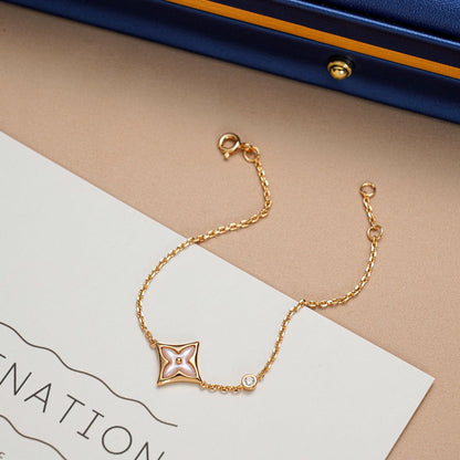 [Clover]STAR 1 DIAMOND PINK GOLD BRACELET