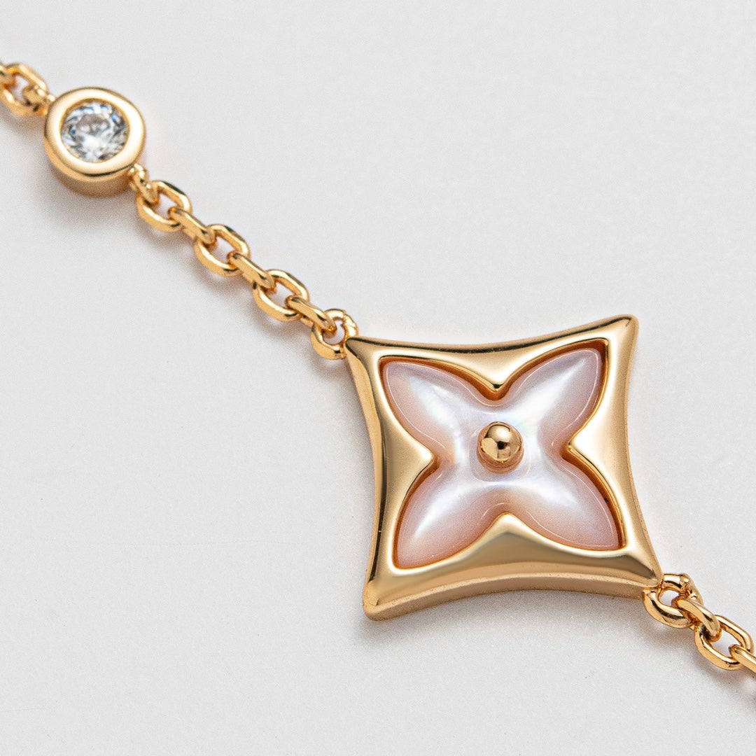 [Clover]STAR 1 DIAMOND PINK GOLD BRACELET