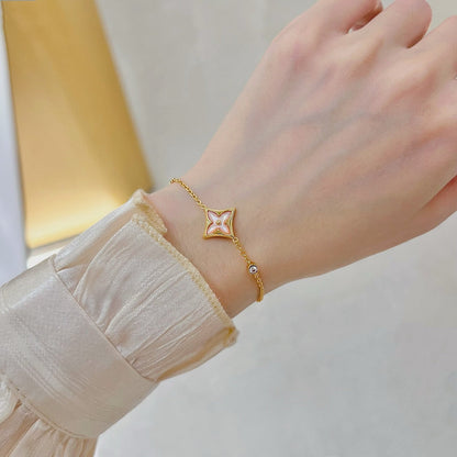 [Clover]STAR 1 DIAMOND PINK GOLD BRACELET