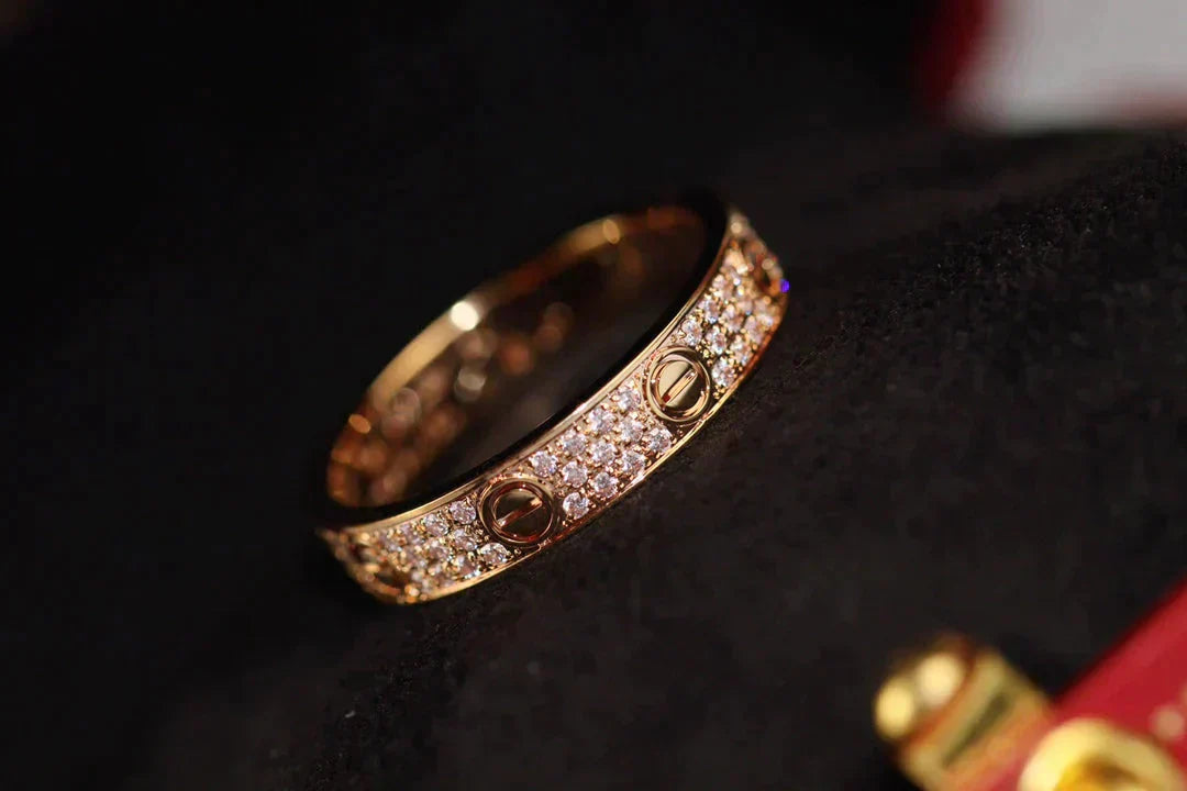 [Clover]LOVE RING 3.6MM DIAMOND PAVED