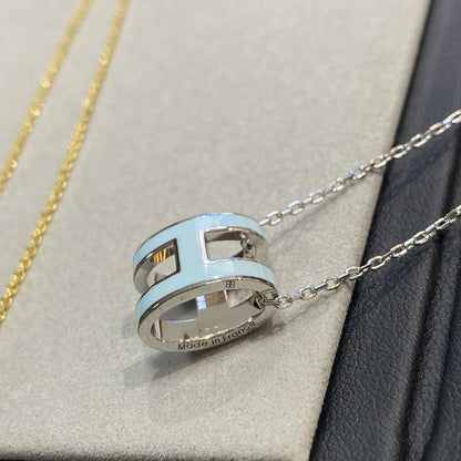 [Clover]POP H LIGHT BLUE NECKLACE