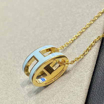 [Clover]POP H LIGHT BLUE NECKLACE