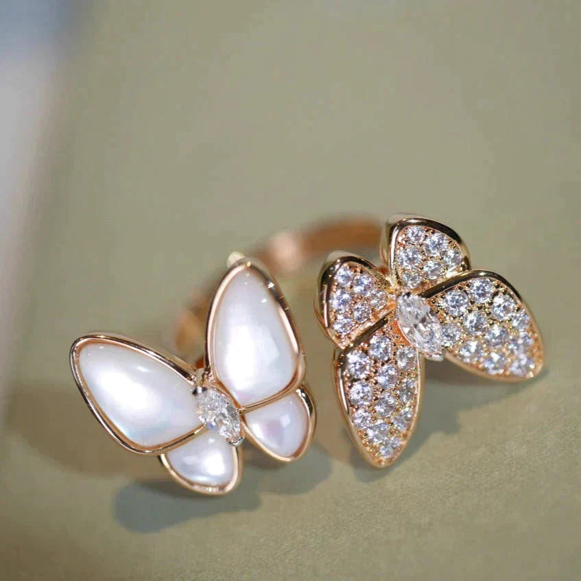 [Clover]TWIN BUTTERFLY DIAMOND MOP RING