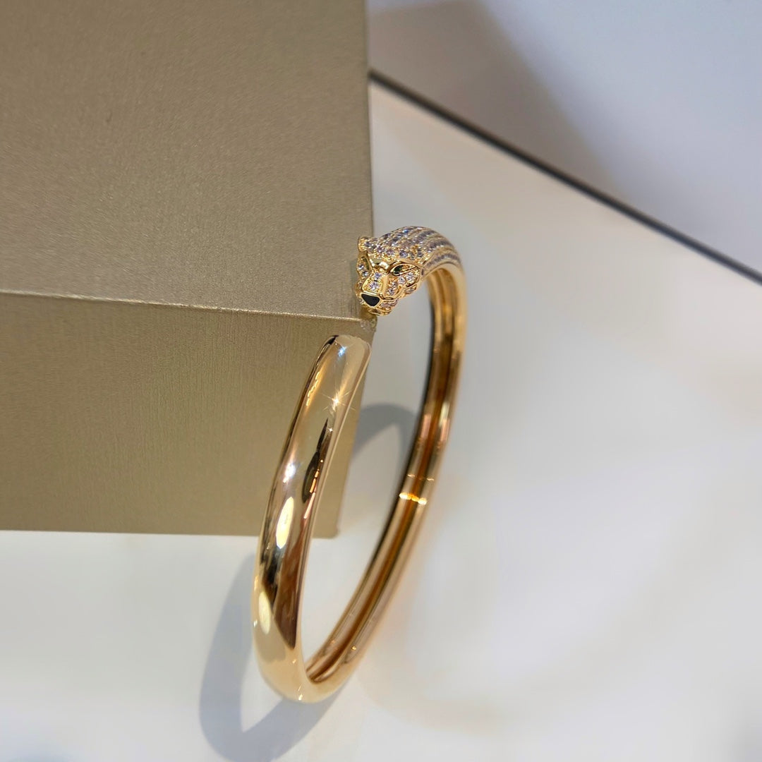 [Clover]PANTHERE GOLD DIAMOND OPEN BRACELET