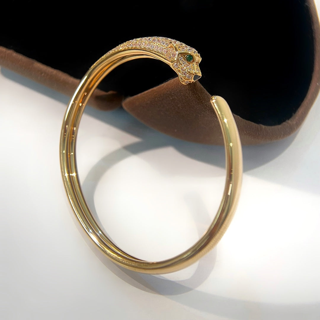 [Clover]PANTHERE GOLD DIAMOND OPEN BRACELET