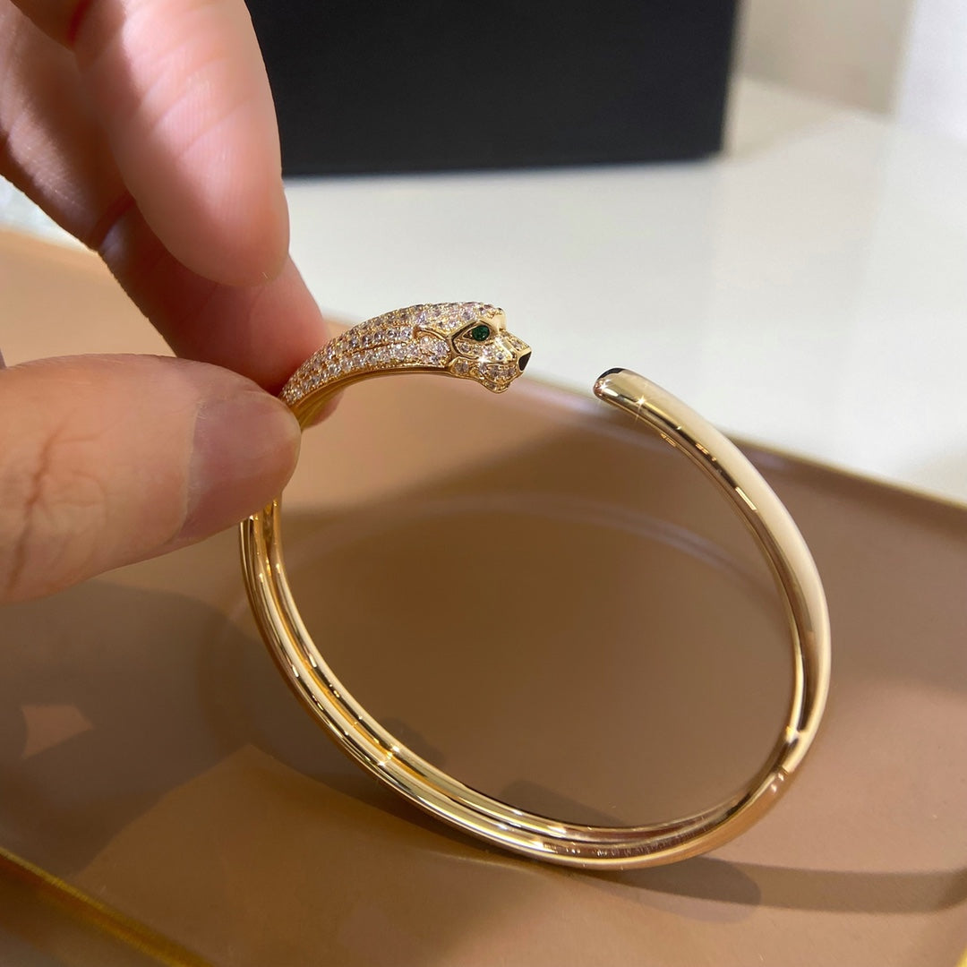 [Clover]PANTHERE GOLD DIAMOND OPEN BRACELET