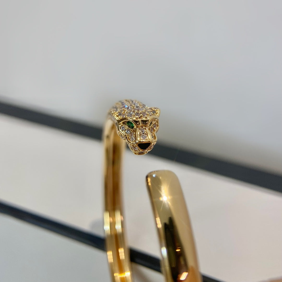 [Clover]PANTHERE GOLD DIAMOND OPEN BRACELET