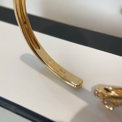 [Clover]PANTHERE GOLD DIAMOND OPEN BRACELET