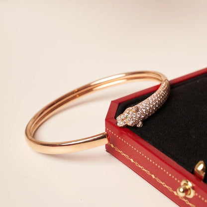 [Clover]PANTHERE ROSE GOLD DIAMOND OPEN BRACELET