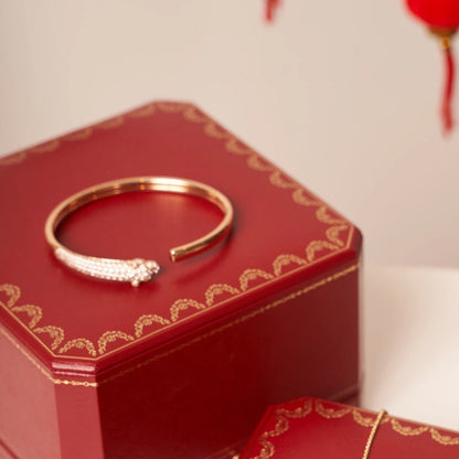 [Clover]PANTHERE ROSE GOLD DIAMOND OPEN BRACELET