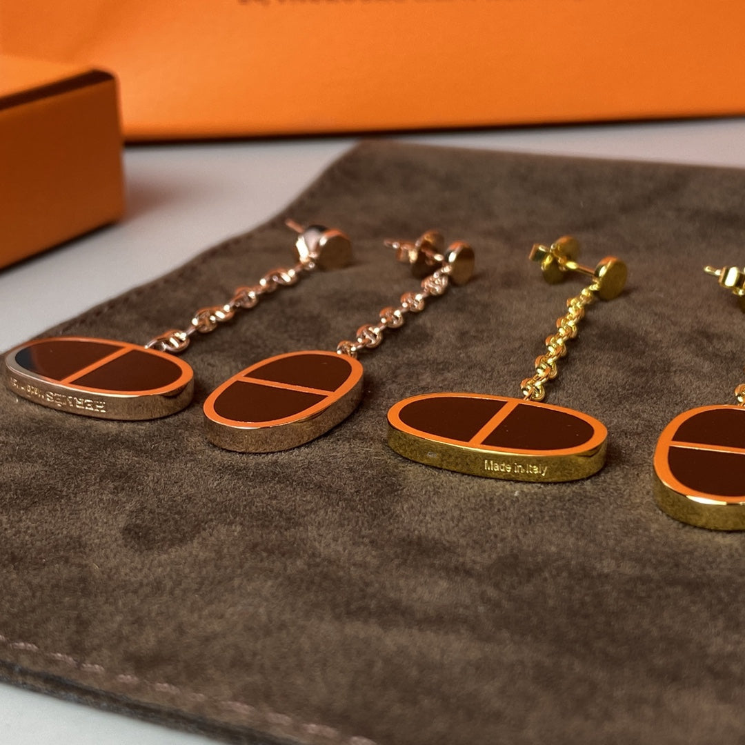 [Clover]CHAINE VERSO BLACK CERAMIC EARRINGS