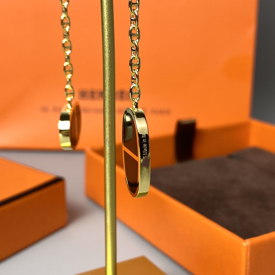 [Clover]CHAINE VERSO BLACK CERAMIC EARRINGS