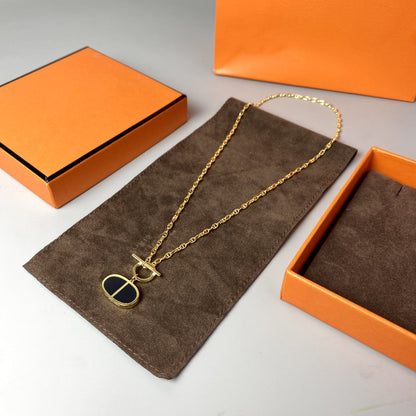 [Clover]CHAINE VERSO BLACK CERAMIC NECKLACE
