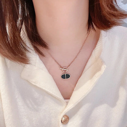 [Clover]CHAINE VERSO BLACK CERAMIC NECKLACE