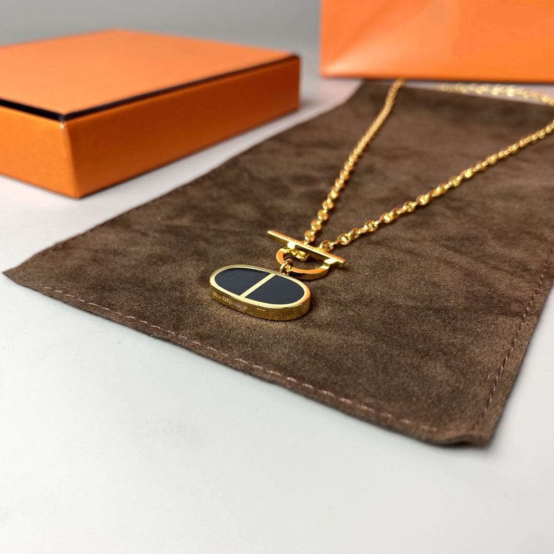 [Clover]CHAINE VERSO BLACK CERAMIC NECKLACE